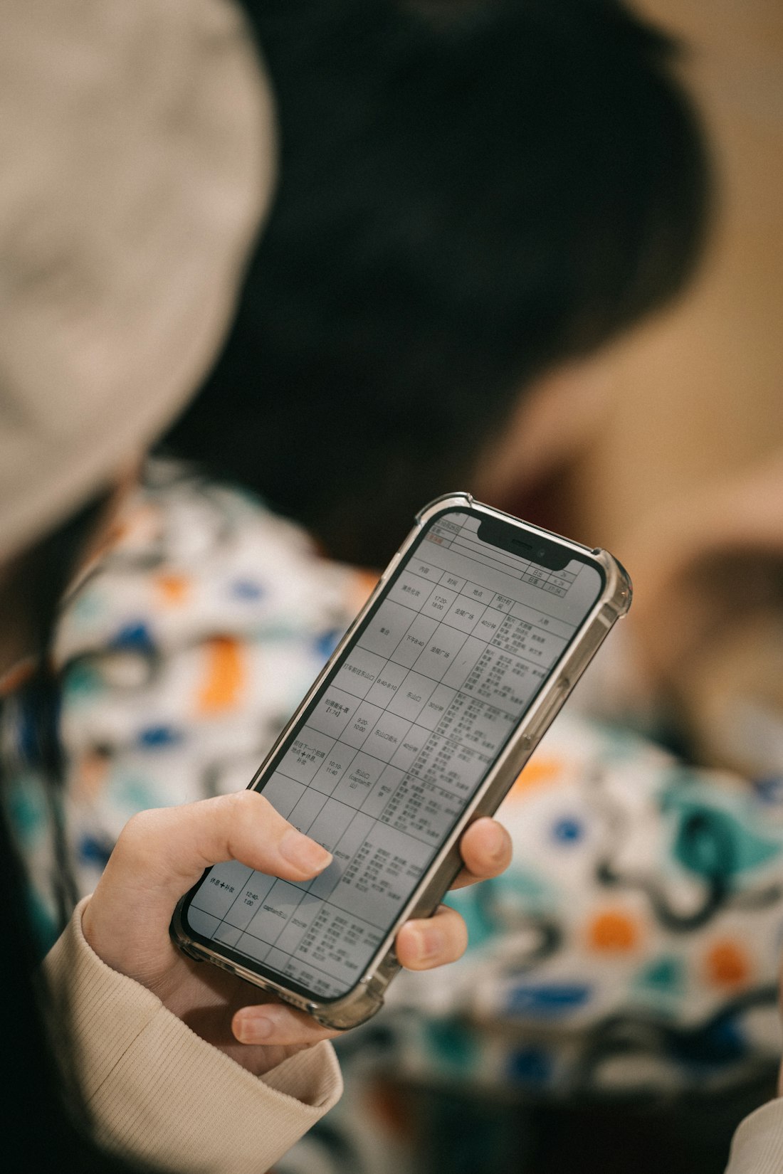 A woman checking her phone